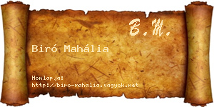 Biró Mahália névjegykártya